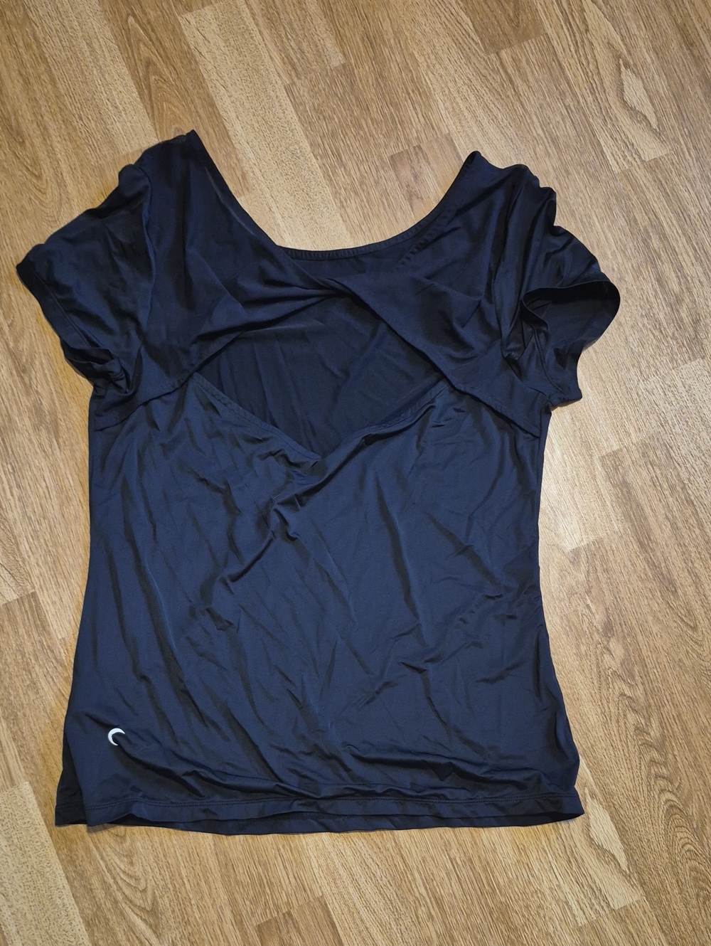 Zyia Black Women's Short-Sleeve Scoop Neck Top